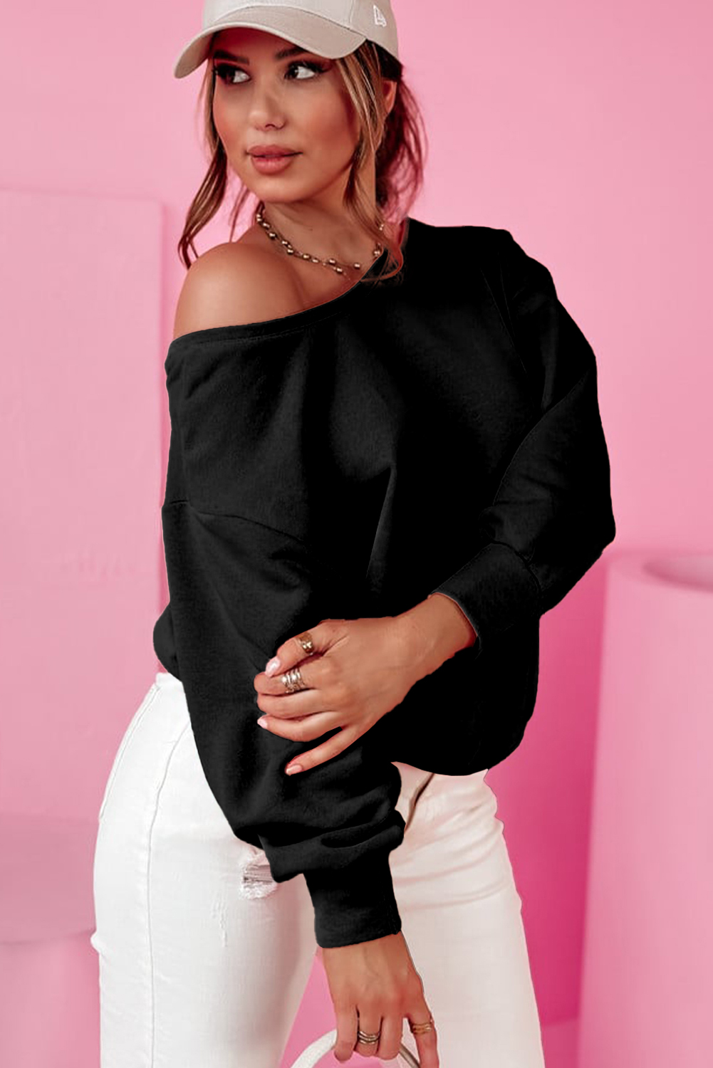Pale Chestnut Bowknot Dewback Round Neck Sweatshirt - Image 6