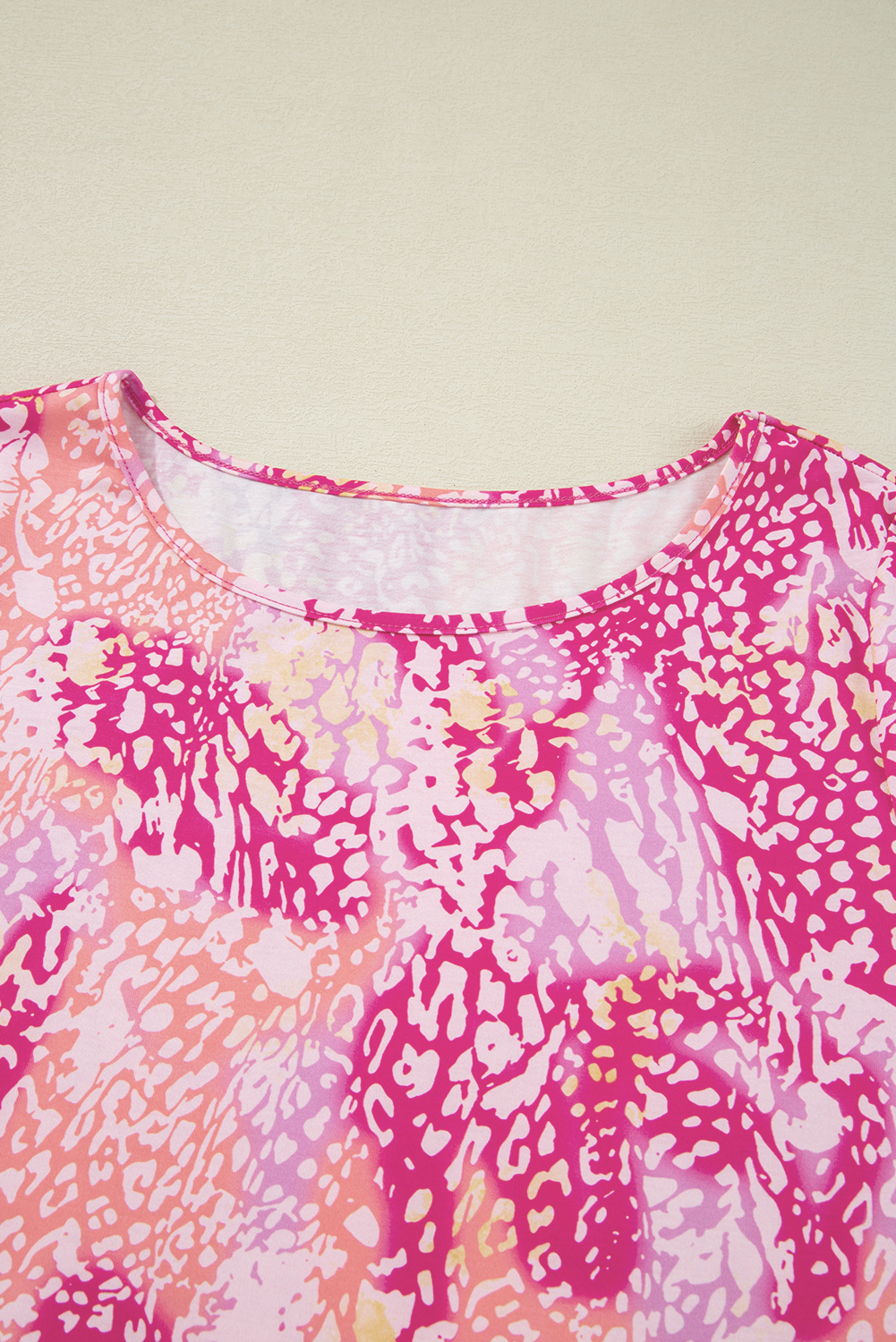 rose classic leopard print handkerchief hem tunic top