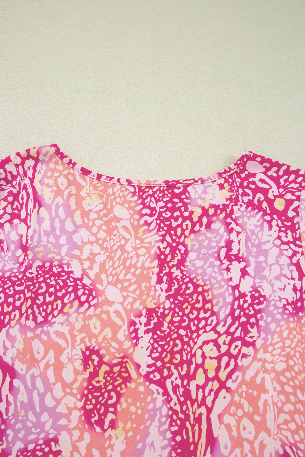 rose classic leopard print handkerchief hem tunic top