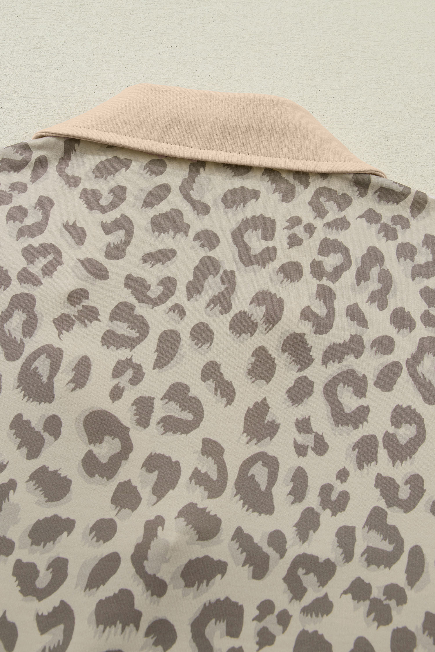 Rose V Neck Collar Leopard Printed 2pcs Short Set