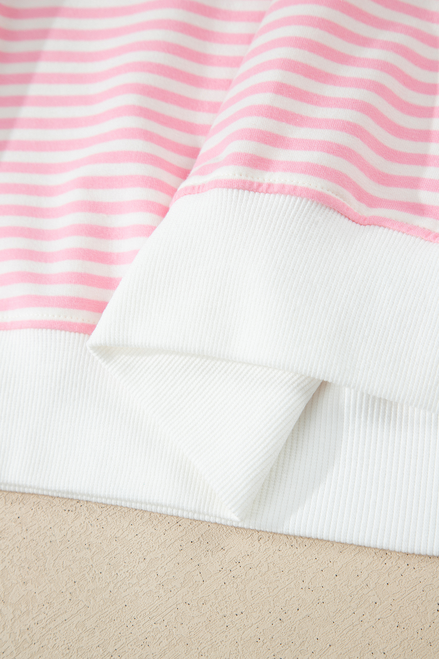 Green Stripe Oversize Mock Neck Sweatshirt and Shorts Set