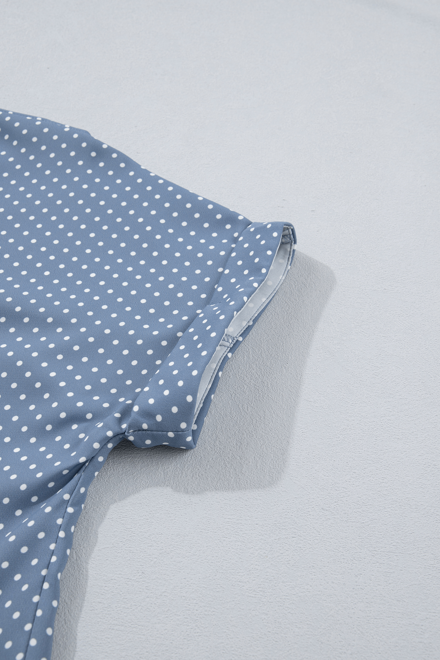 Khaki Dotted Print Cuffed Short Sleeve Shirt