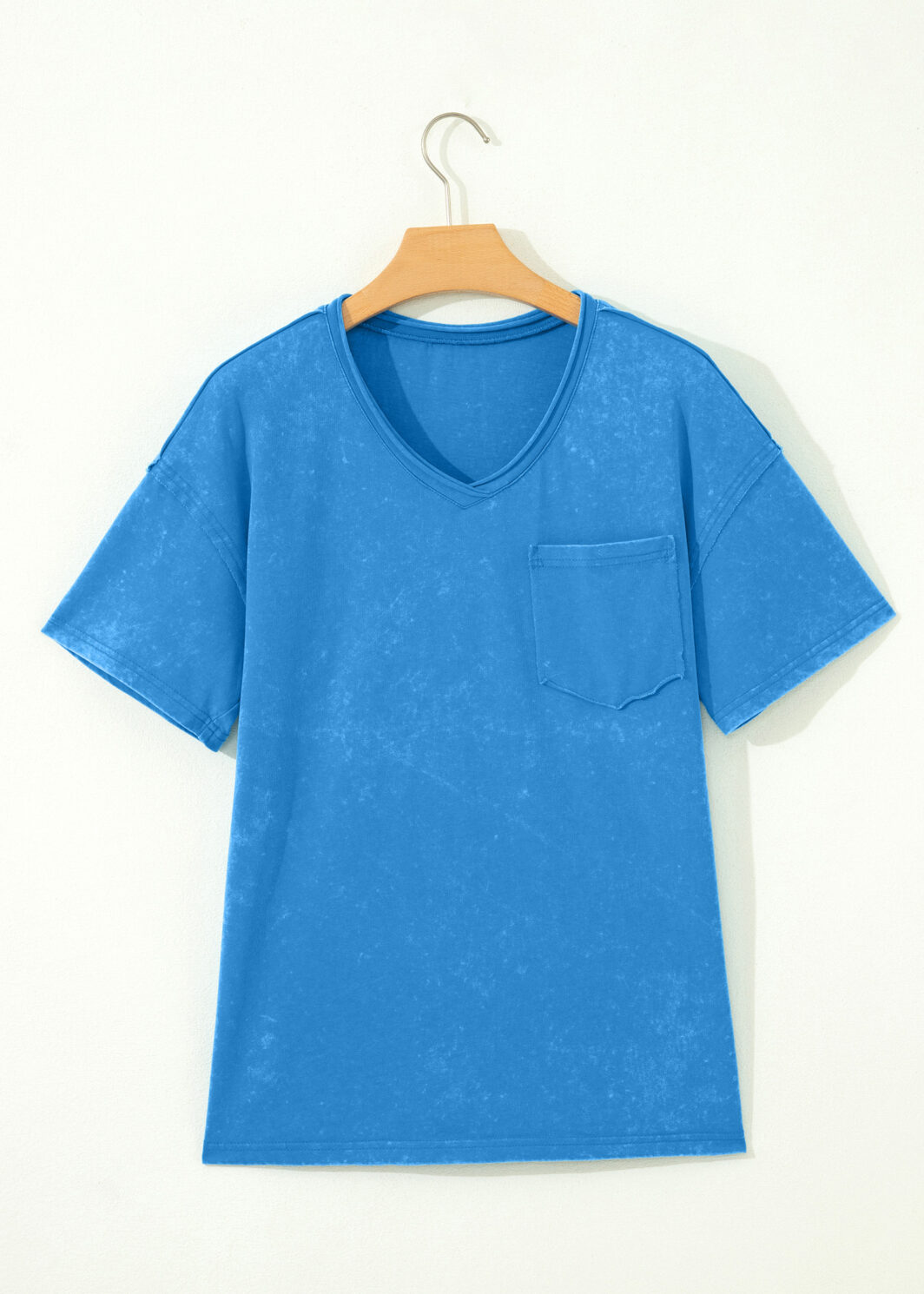 Blue Cotton Mineral Wash T Shirt