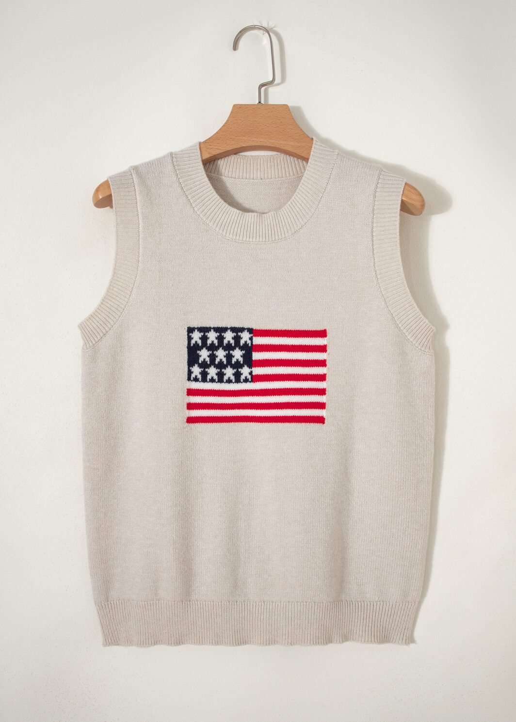 Parchment American Flag Sleeveless Sweater