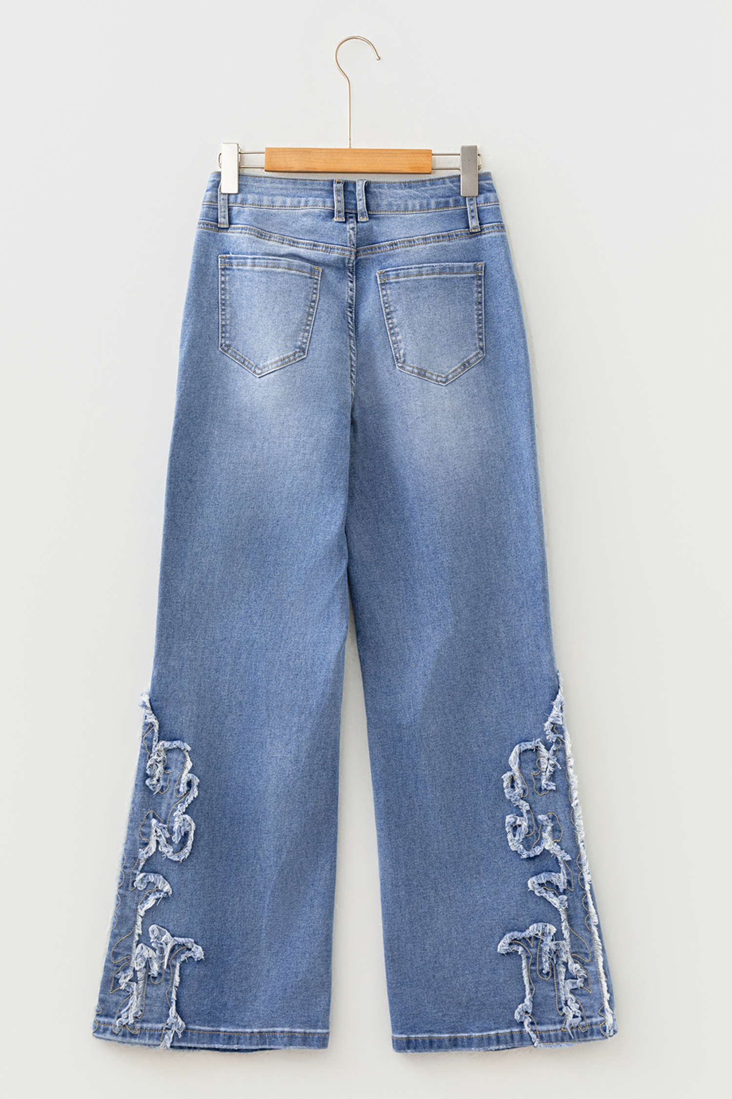 Ashleigh Blue Embroidered Western Print Flare Leg Full Length Jeans