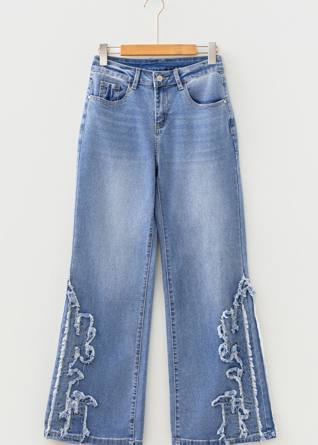 Ashleigh Blue Embroidered Western Print Flare Leg Full Length Jeans