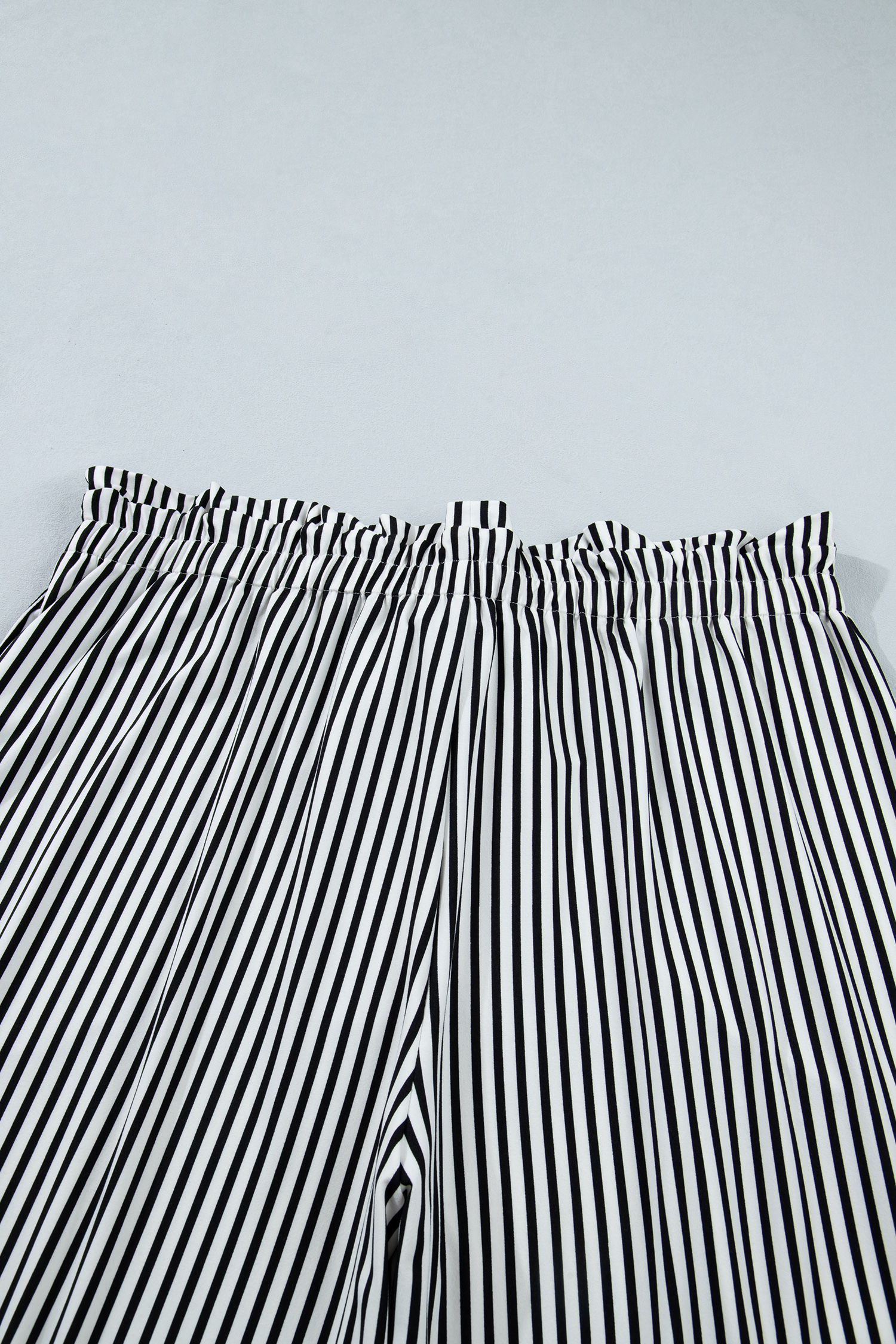 Black Stripe Plus Size Loose Straight Casual Pants