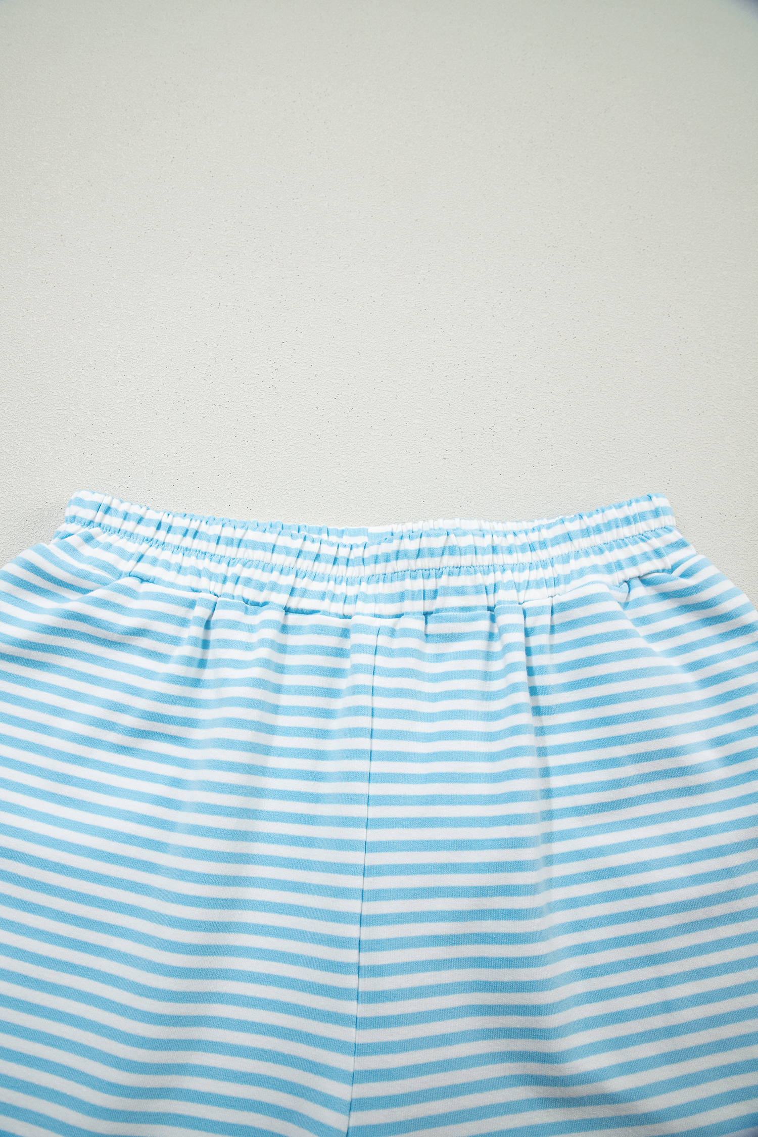 Green Stripe Oversize Mock Neck Sweatshirt and Shorts Set