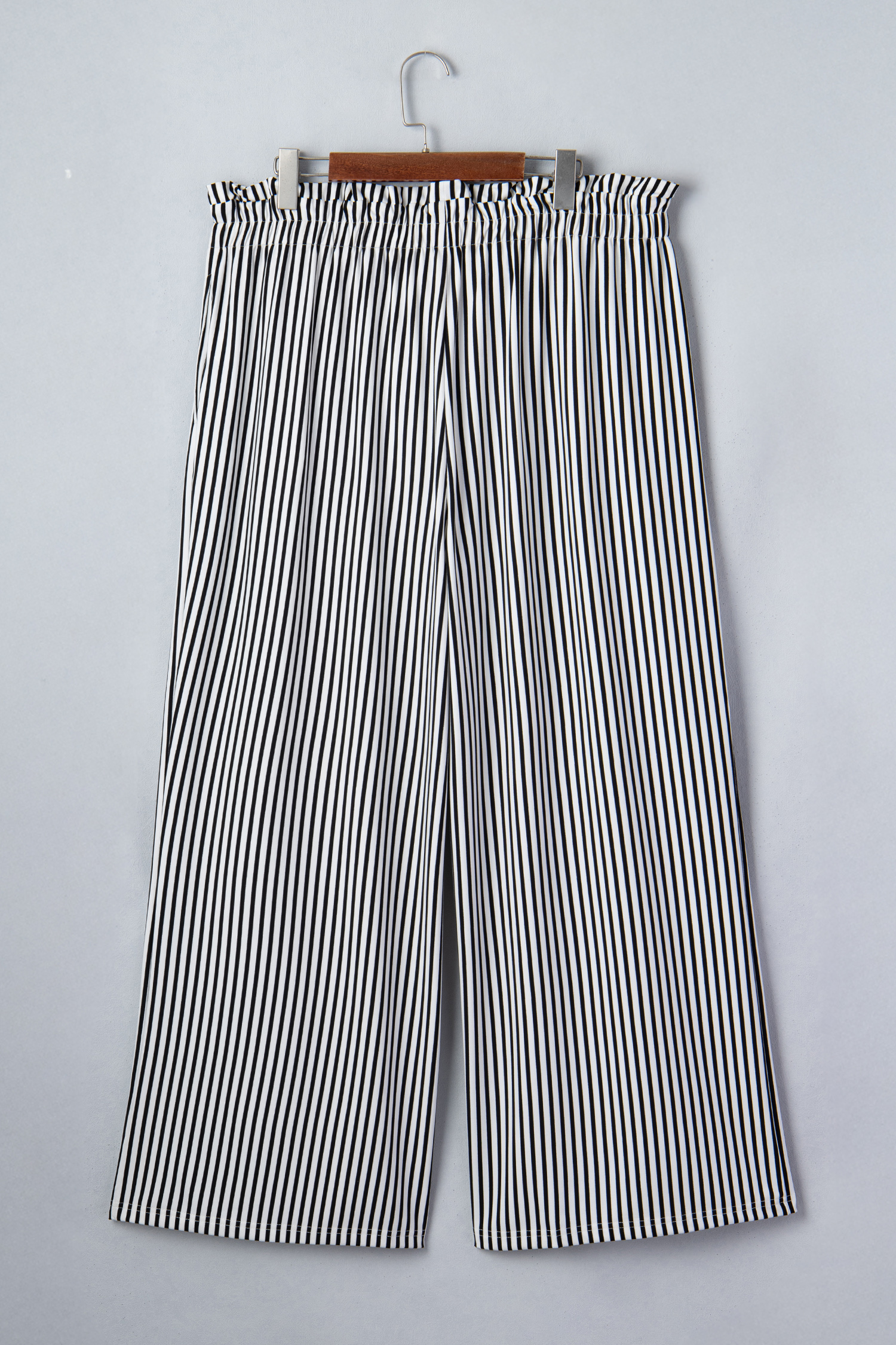 Black Stripe Plus Size Loose Straight Casual Pants
