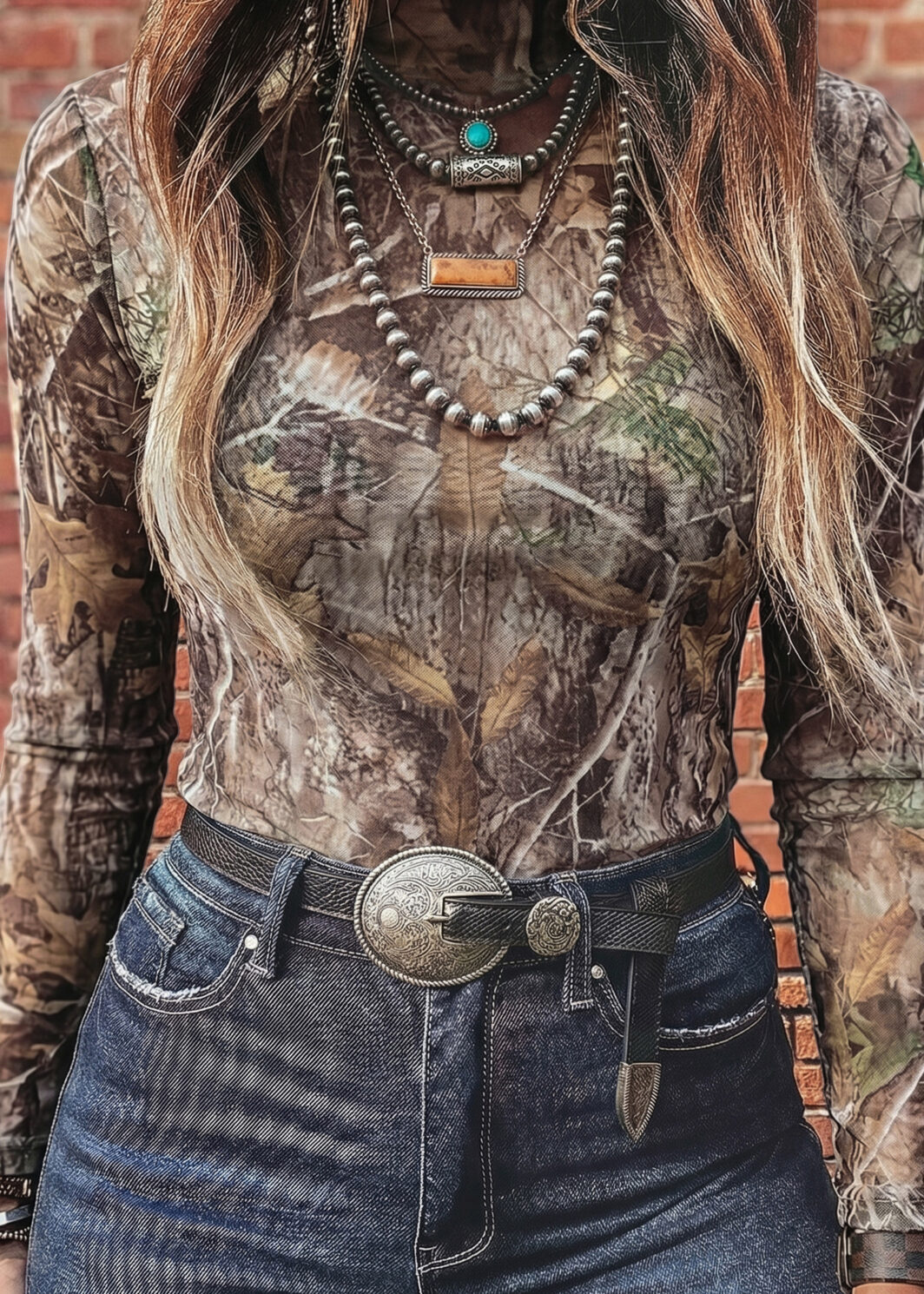 Smoke Gray Floral Print Slim Fit Mesh Long Sleeve Mock Neck Top