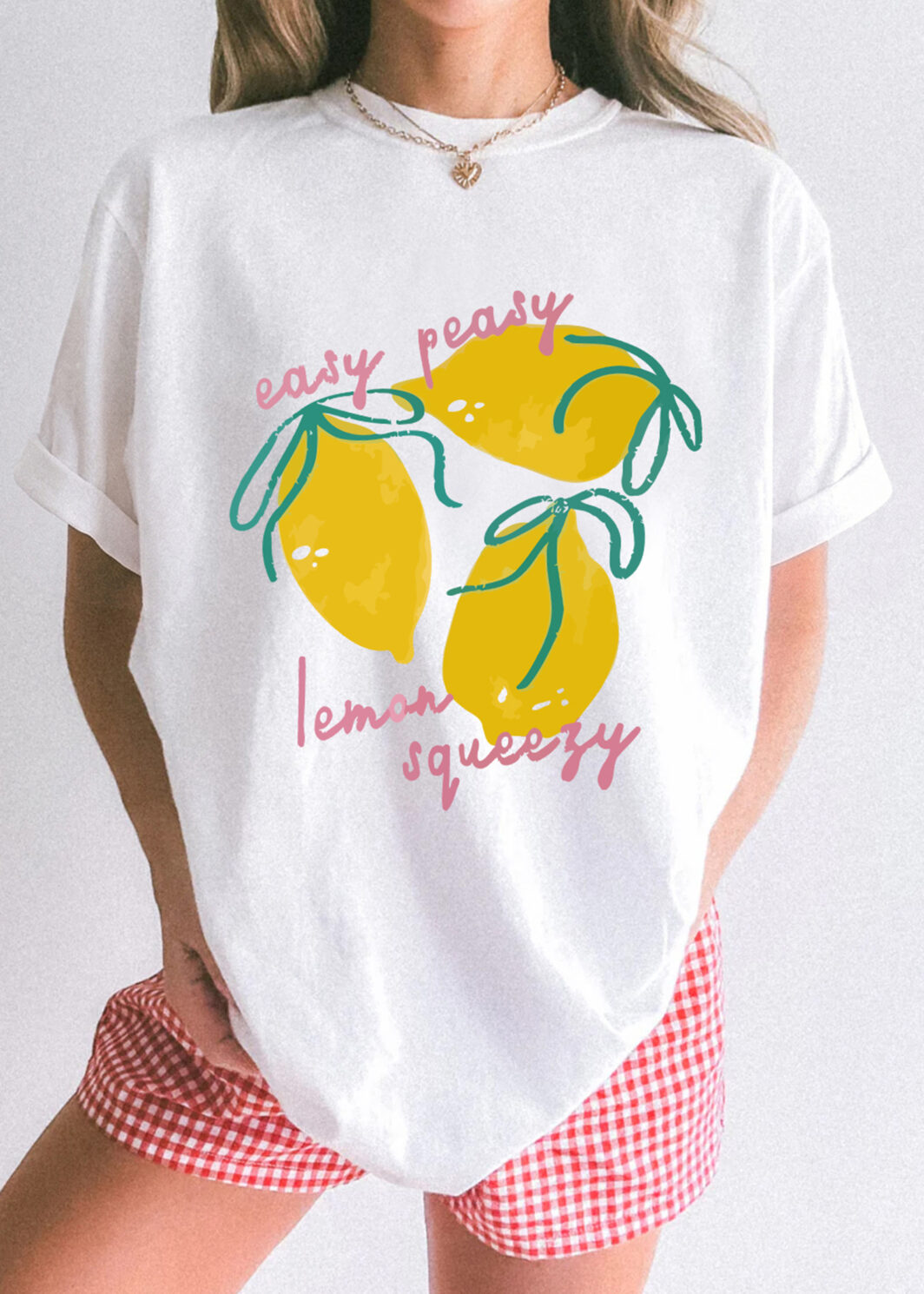 White Easy Peasy Lemon Squeezy Graphic Tee